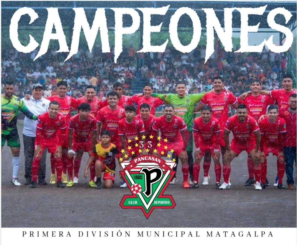 El equipo Club Pancasan logra su ansiado campeonato en la primera división municipal de fútbol en Matagalpa tras una década de espera.